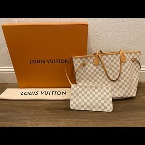 Louis Vuitton Neverfull MM Damier Azur/rose